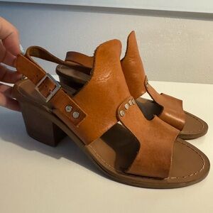 Barbara Barbieri Camel Leather Women's Sandals